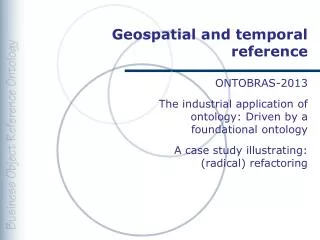 Geospatial and temporal reference