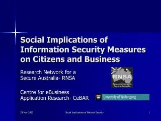 Social Implications of Information Security Measures on Citizens and Business