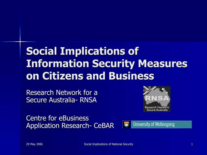 social implications of information security measures on citizens and business