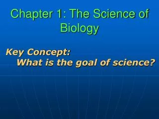 Chapter 1: The Science of Biology