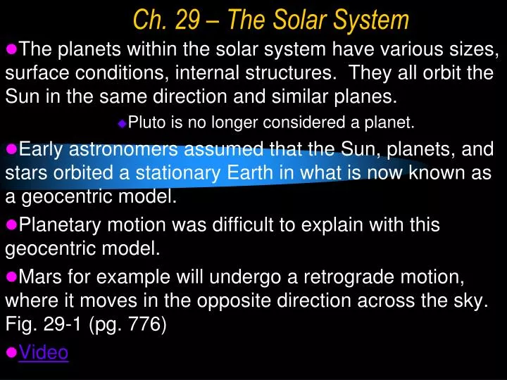 ch 29 the solar system
