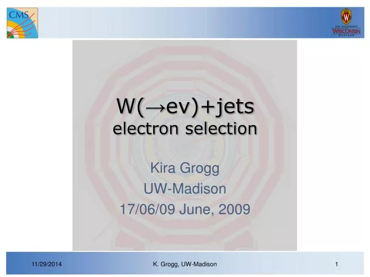 w e jets electron selection