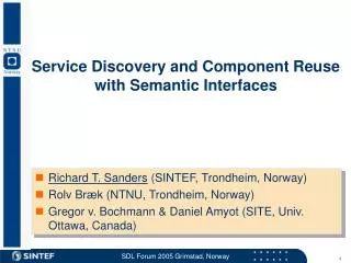 Service Discovery and Component Reuse with Semantic Interfaces