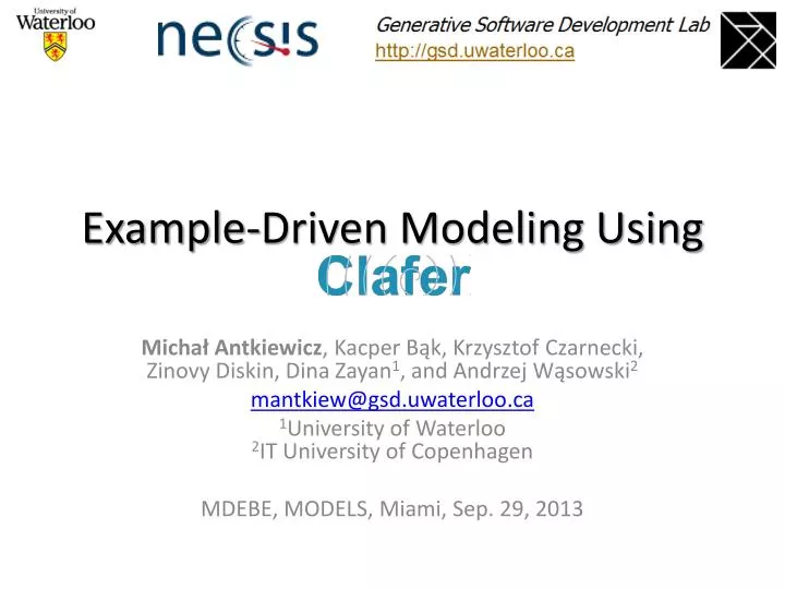 example driven modeling using