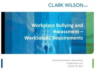Workplace Bullying and Harassment – WorkSafeBC Requirements
