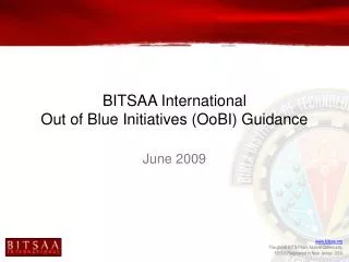 BITSAA International Out of Blue Initiatives (OoBI) Guidance
