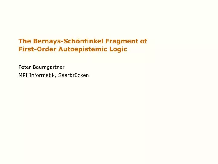 the bernays sch nfinkel fragment of first order autoepistemic logic