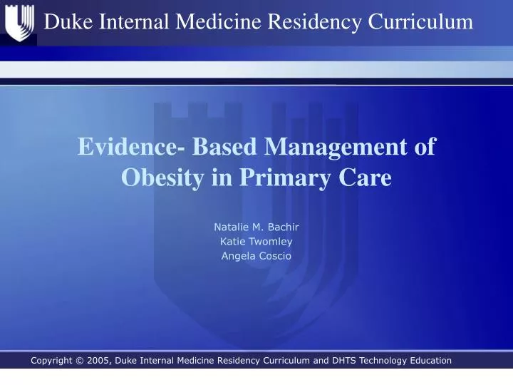 evidence based management of obesity in primary care