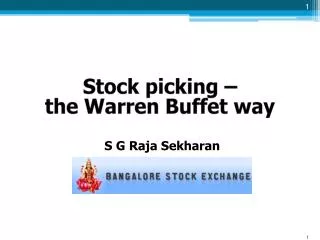 Stock picking – the Warren Buffet way