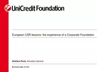 European CSR lessons: the experience of a Corporate Foundation