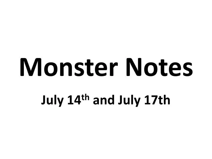 monster notes