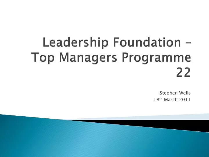 leadership foundation top managers programme 22