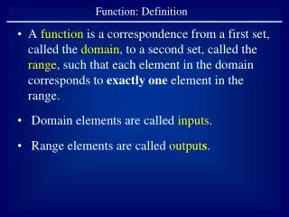 Function: Definition