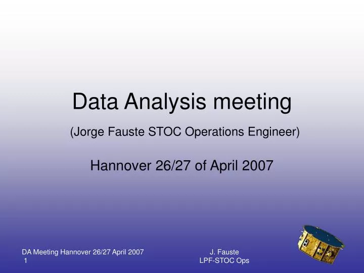 data analysis meeting jorge fauste stoc operations engineer