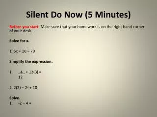 Silent Do Now (5 Minutes)