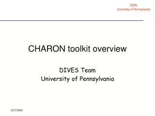 CHARON toolkit overview