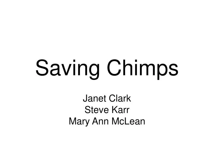 saving chimps