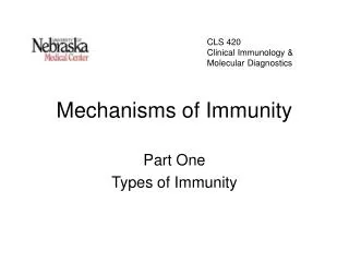 Mechanisms of Immunity