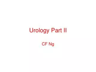 Urology Part II