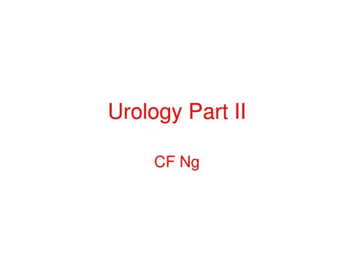 urology part ii
