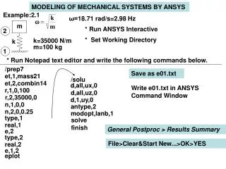 MODELING OF MECHANICAL SYSTEMS BY ANSYS