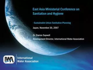 East Asia Ministerial Conference on Sanitation and Hygiene - Sustainable Urban Sanitation Planning