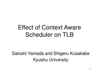 Effect of Context Aware Scheduler on TLB