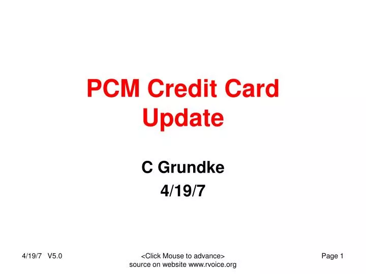 pcm credit card update