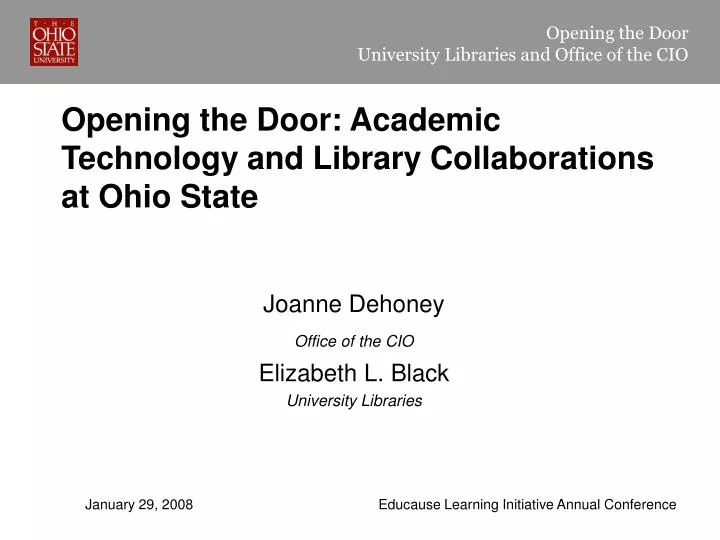 opening the door academic technology and library collaborations at ohio state