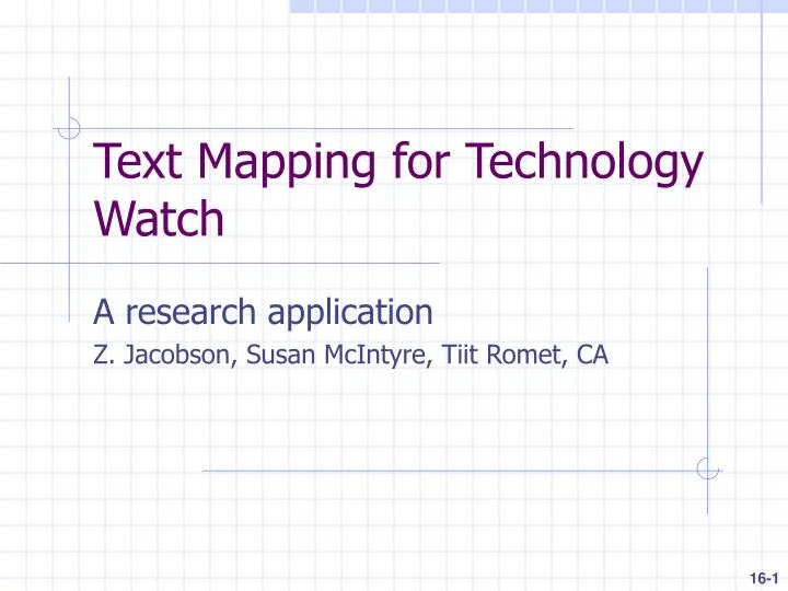 text mapping for technology watch