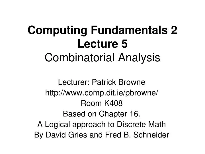 computing fundamentals 2 lecture 5 combinatorial analysis