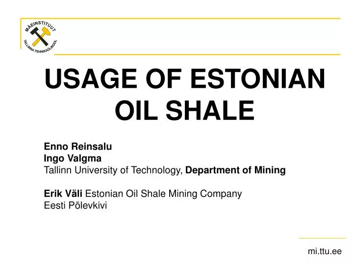 us age of estonian oil shale