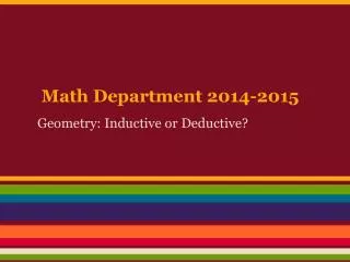 Math Department 2014-2015
