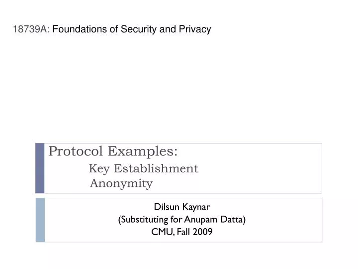 protocol examples key establishment anonymity