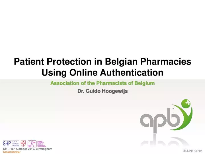 association of the pharmacists of belgium dr guido hoogewijs
