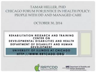 Rehabilitation Research and Training Center on Developmental Disabilities and Health
