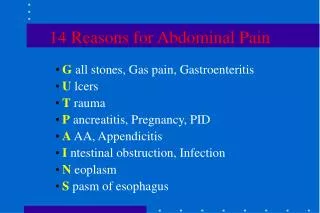 14 Reasons for Abdominal Pain