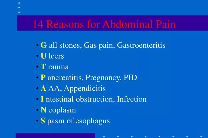 14 reasons for abdominal pain