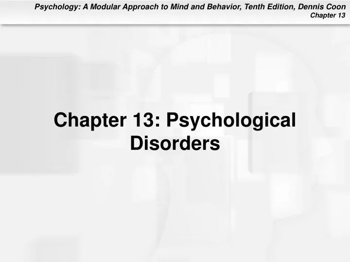 chapter 13 psychological disorders