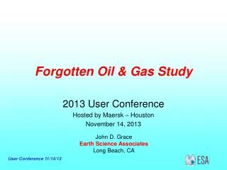 Forgotten Oil &amp; Gas Study