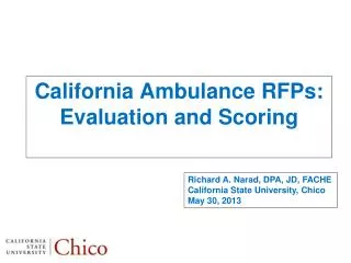 California Ambulance RFPs: Evaluation and Scoring