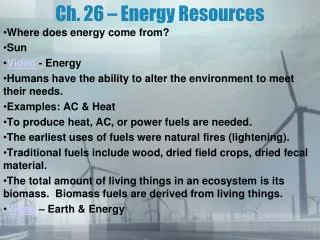 Ch. 26 – Energy Resources