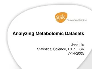 Analyzing Metabolomic Datasets