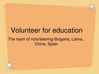 Volunteer for education