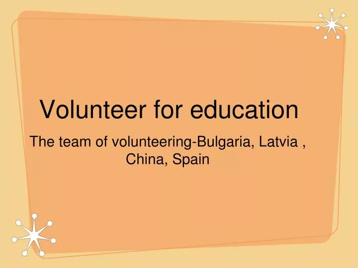 volunteer for education
