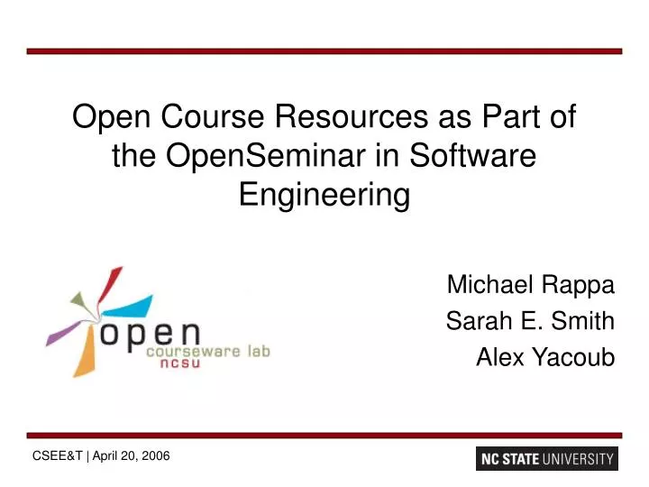 open course resources as part of the openseminar in software engineering