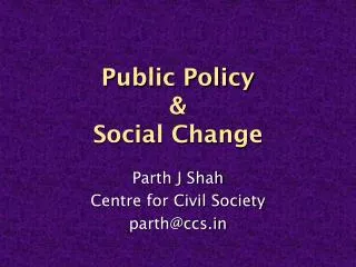 Public Policy &amp; Social Change