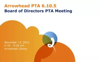Arrowhead PTA 6.10.5 Board of Directors PTA Meeting
