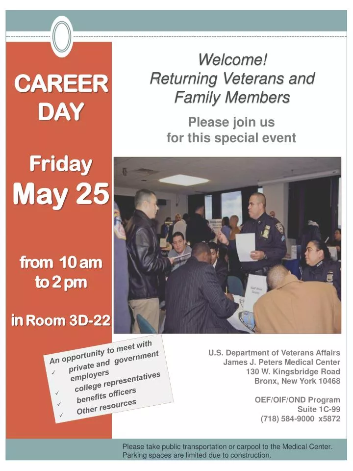 career day friday may 25 from 10 am to 2 pm in room 3d 22