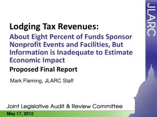Lodging Tax Revenues: